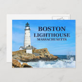Carte Postale Boston Lighthouse, Massachusetts Postcard (Devant / Derrière)