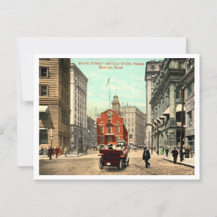 Carte Postale Boston MA State Street Vintage années 1910