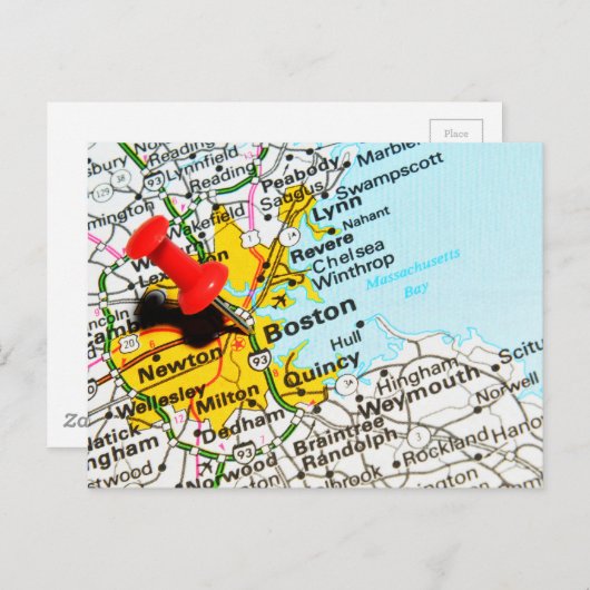 Carte Postale Boston, Massachusetts (Devant / Derrière)