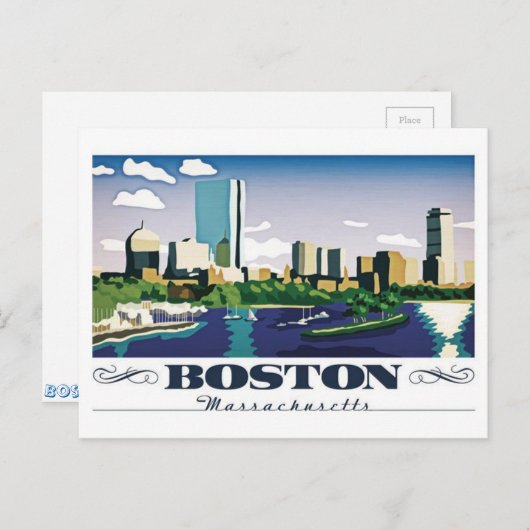 Carte Postale Boston, Massachusetts (Devant / Derrière)
