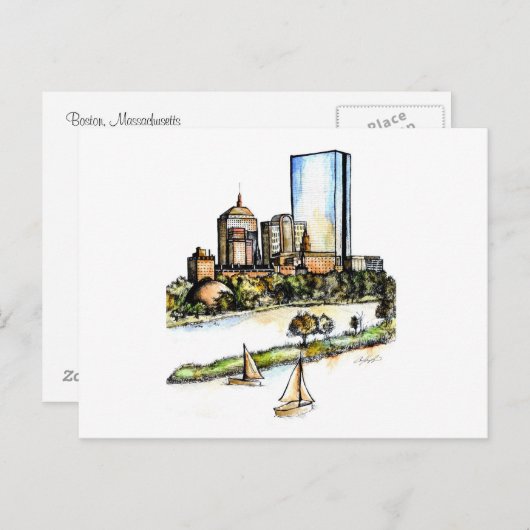 Carte Postale Boston, Massachusetts (Devant / Derrière)