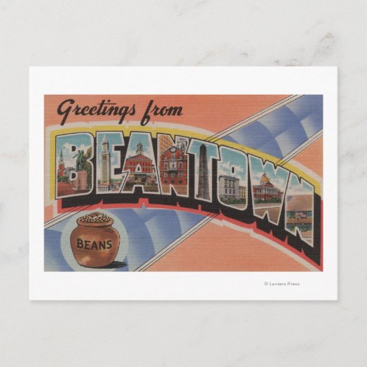 Carte Postale Boston, Massachusetts (Bean Town) (Devant)