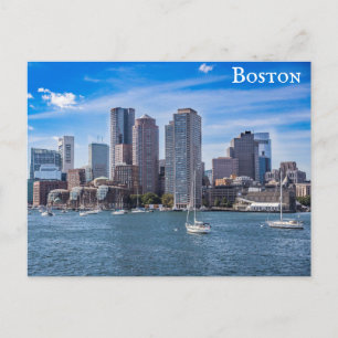 Carte Postale Boston Massachusetts City Skyline Harbour Travel