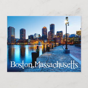 Carte Postale Boston Massachusetts Skyline à Sunset Post Card