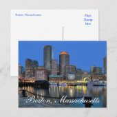 Carte Postale Boston Massachusetts Skyline à Sunset Post Card (Devant / Derrière)