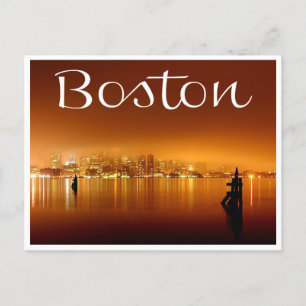 Carte Postale Boston, Massachusetts, Skyline At Night Post Card