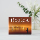 Carte Postale Boston, Massachusetts, Skyline At Night Post Card (Debout devant)