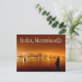 Carte Postale Boston, Massachusetts, Skyline At Night Post Card (Debout devant)