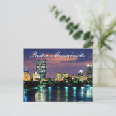 Carte Postale Boston Massachusetts Skyline au Sunset Postcard (Debout devant)