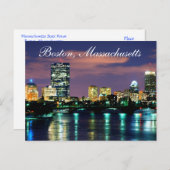 Carte Postale Boston Massachusetts Skyline au Sunset Postcard (Devant / Derrière)