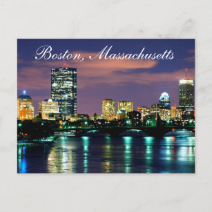 Carte Postale Boston Massachusetts Skyline au Sunset Postcard