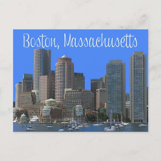Carte Postale Boston, Massachusetts, Skyline États-Unis (Devant)