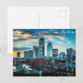 Carte Postale Boston Massachusetts Skyline Travel Photo (Devant / Derrière)