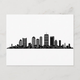 Carte Postale BOSTON Massachusetts USA City Skyline Silhouette