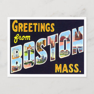 Carte postale Boston, Massachusetts Vintage Big Le