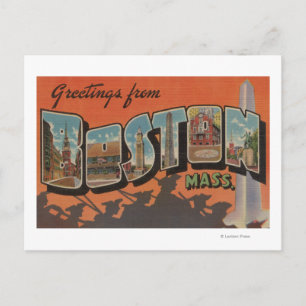 Carte Postale Boston, MassachusettsScènes de grandes lettres