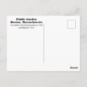 Carte Postale Boston Public Garden Massachusetts Travel (Dos)