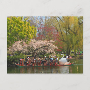 Carte Postale Boston Public Garden Swan Boat au printemps