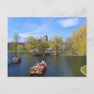 Carte Postale Boston Public Garden Swan Boats au printemps