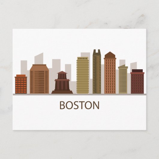 Carte Postale Boston Skyline (Devant)