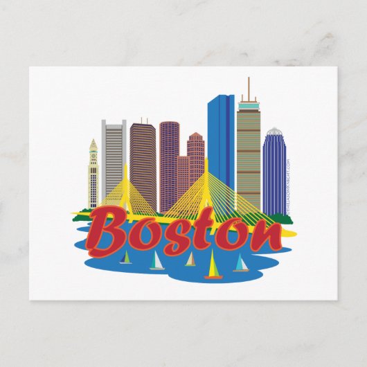 Carte Postale Boston Skyline (Devant)