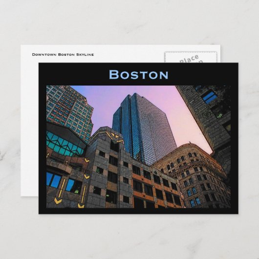 Carte postale Boston Skyline (Devant / Derrière)