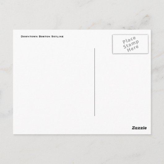 Carte postale Boston Skyline (Dos)