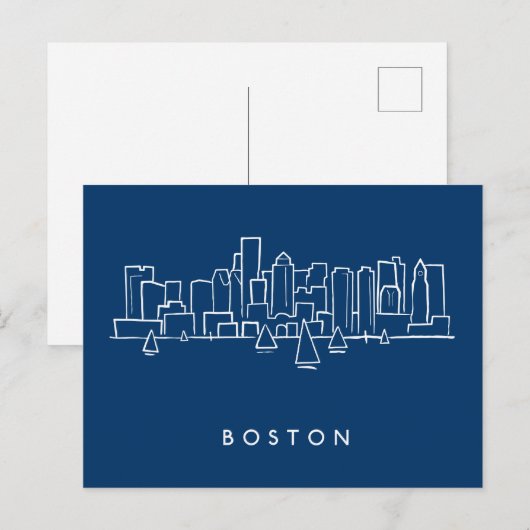 Carte Postale Boston Skyline (Devant / Derrière)