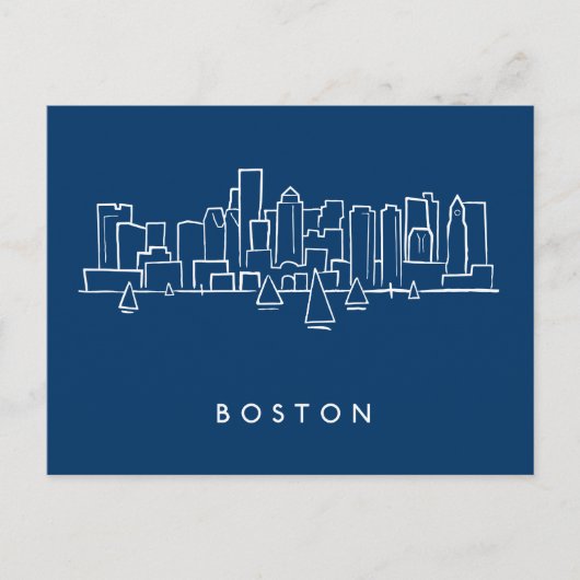 Carte Postale Boston Skyline (Devant)