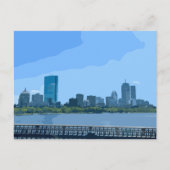 Carte Postale Boston Skyline Charles River Peinture (Devant)