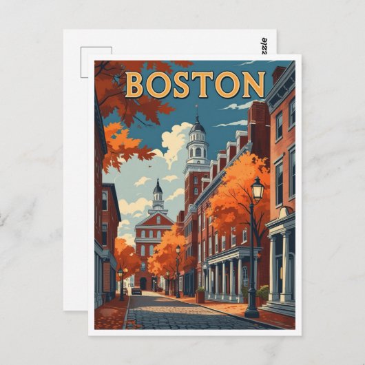 Carte Postale Boston Street (Devant / Derrière)