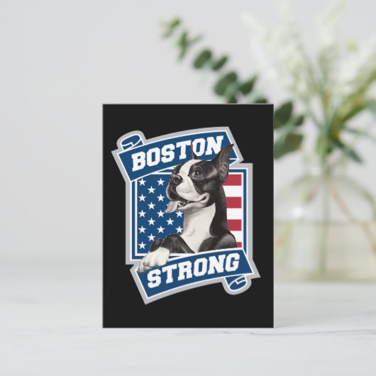 CARTE POSTALE BOSTON STRONG TERRIER (Debout devant)