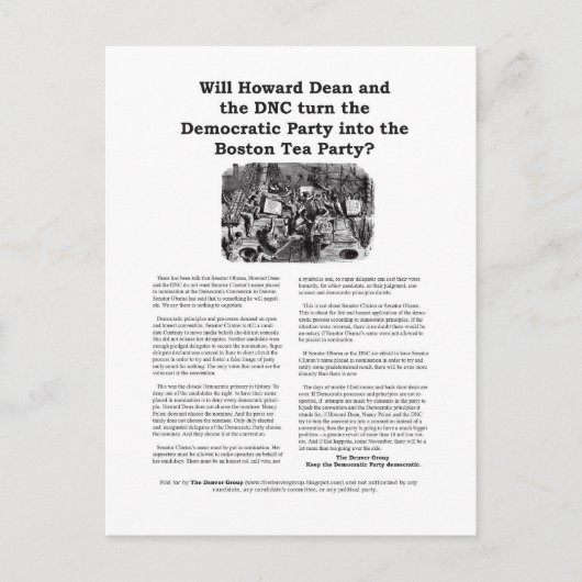 Carte postale Boston Tea Party - version 2 (Devant)