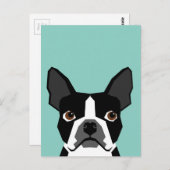 Carte Postale Boston Terrier (Devant / Derrière)
