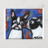Carte Postale Boston Terrier aime baiser (Devant)