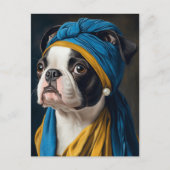 Carte Postale Boston Terrier avec oreille perle (Devant)