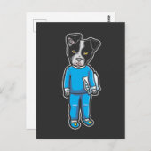 Carte Postale Boston Terrier Chien Pyjama Puppy Sleep Heure du l (Devant / Derrière)