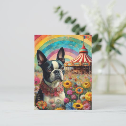 Carte Postale Boston Terrier Circus (Debout devant)