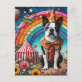 Carte Postale Boston Terrier Circus Encaustic (Devant)