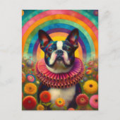 Carte Postale Boston Terrier Clown Clown Circus (Devant)
