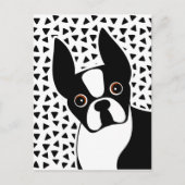 Carte Postale Boston Terrier Cute Noir et Blanc (Devant)