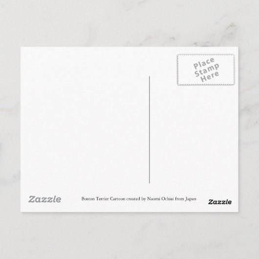 Carte Postale Boston Terrier Daddy avec Cravate 1 (Dos)