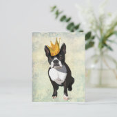 Carte Postale Boston Terrier et Couronne (Debout devant)