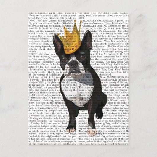 Carte Postale Boston Terrier Et Crown (Devant)