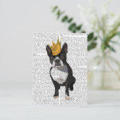 Carte Postale Boston Terrier Et Crown (Debout devant)
