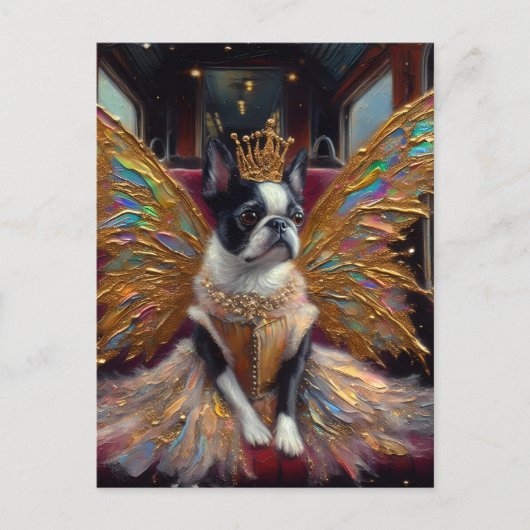 Carte Postale Boston Terrier Fairy (Devant)