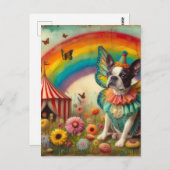 Carte Postale Boston Terrier Fairy Circus (Devant / Derrière)