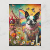 Carte Postale Boston Terrier Fairy Circus Clown (Devant)