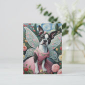 Carte Postale Boston Terrier Fairy in the Flower Garden (Debout devant)