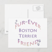 Carte Postale Boston Terrier Furever (Devant / Derrière)
